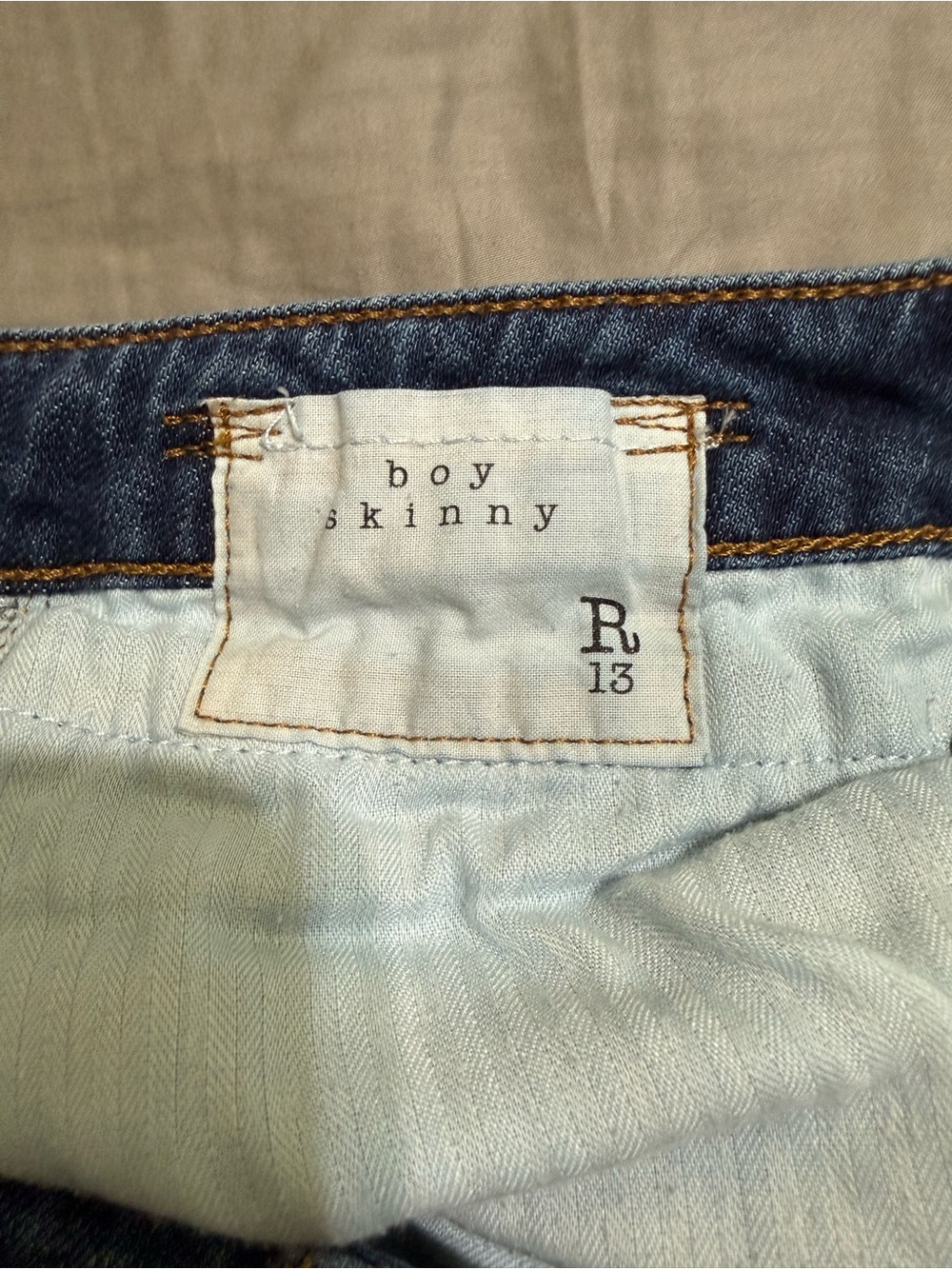 R13 Women’s Washed Blue Boy Skinny Jeans - Picture 6 of 6